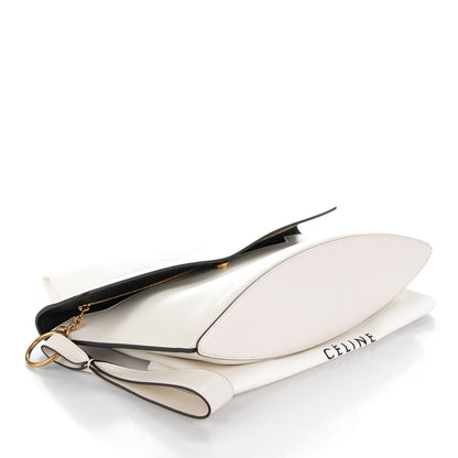 Celine Palmelato Calfskin Curved Evening Clutch White 4 of 8