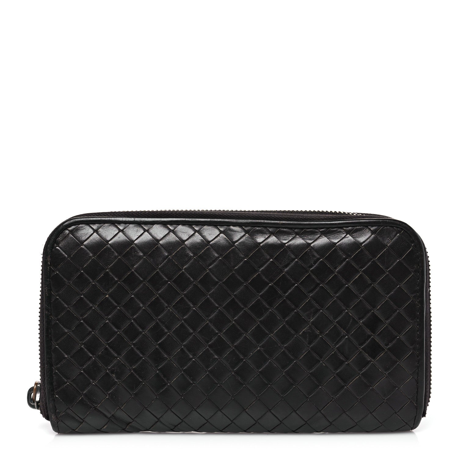 Bottega Veneta Nappa Intrecciato Zip Around Wallet Ebano 1 of 9