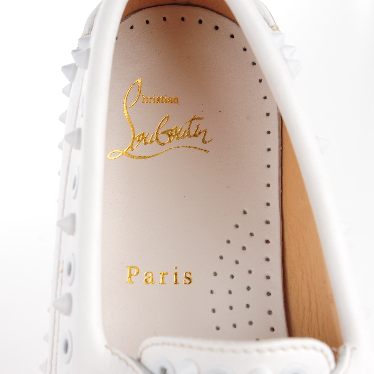 Christian Louboutin Calfskin Yacht Spikes Loafers 38.5 White 5 of 6