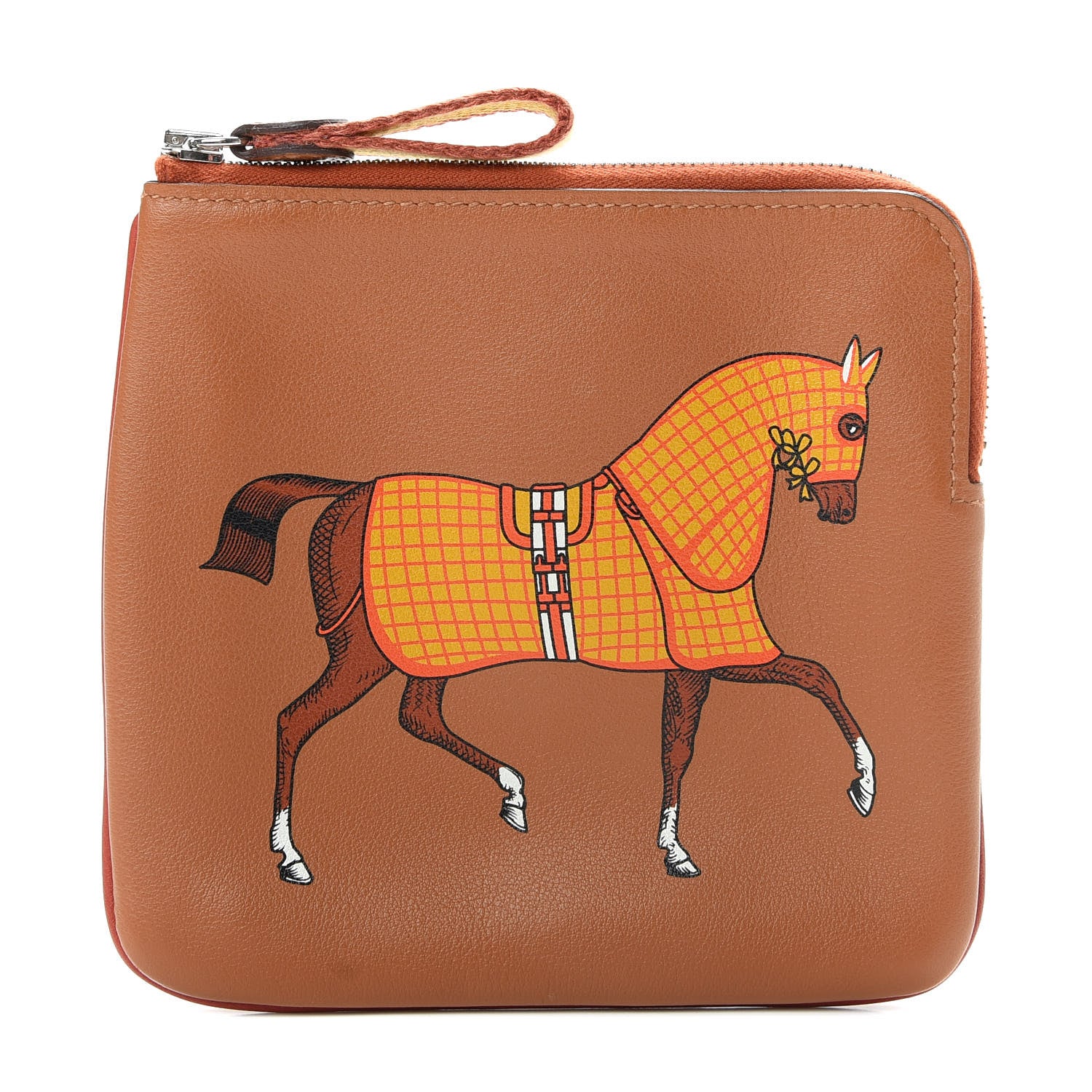 Hermes Swift Couverture Nouvelle Carre Pocket Pouch Gold Ambre 1 of 6