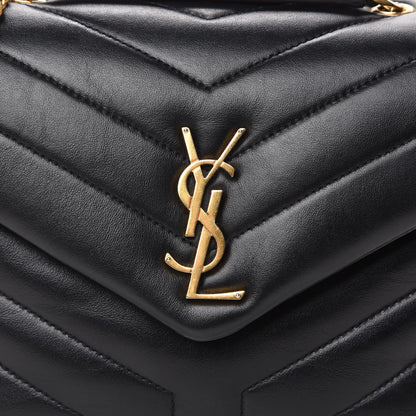 Saint Laurent Calfskin Y Quilted Monogram Small Loulou Chain Satchel Black 11 of 11