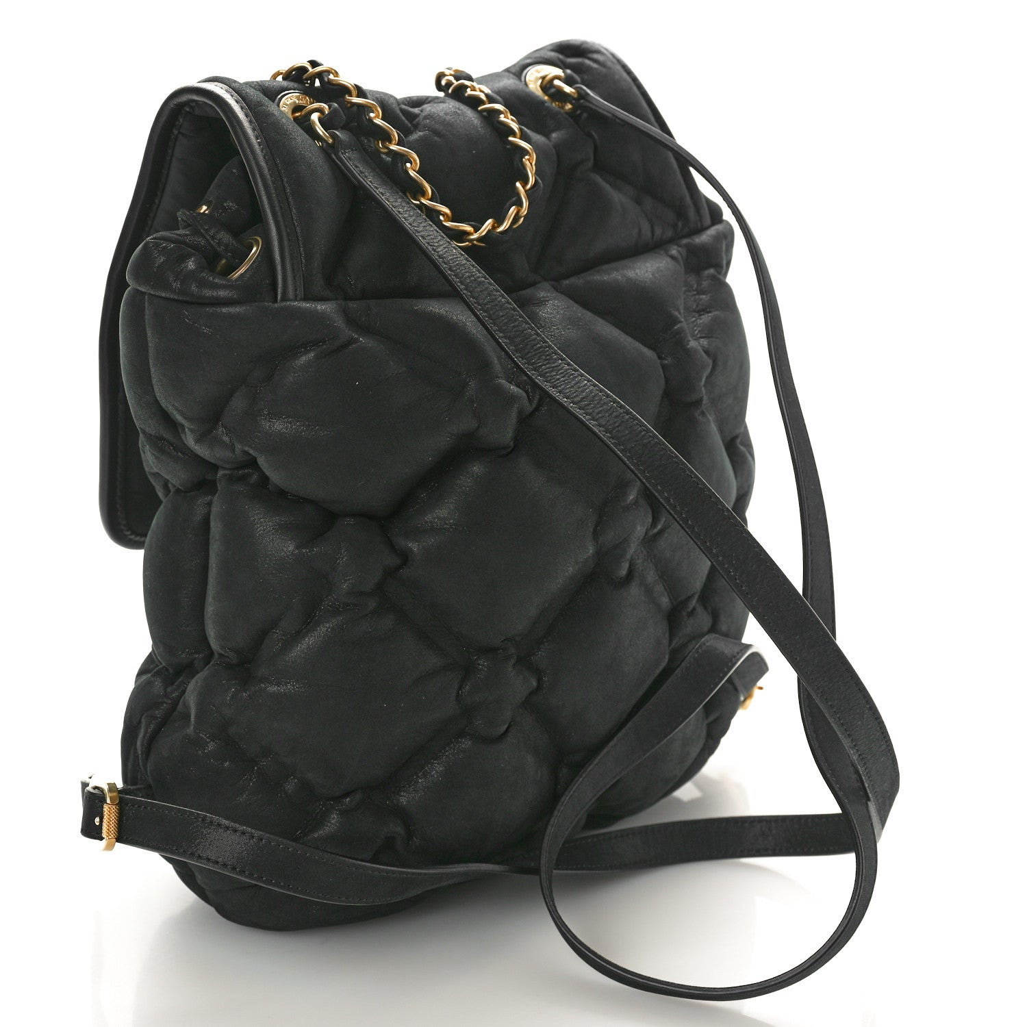 Chanel Iridescent Calfskin Quilted Chesterfield Backpack Black 4 of 11