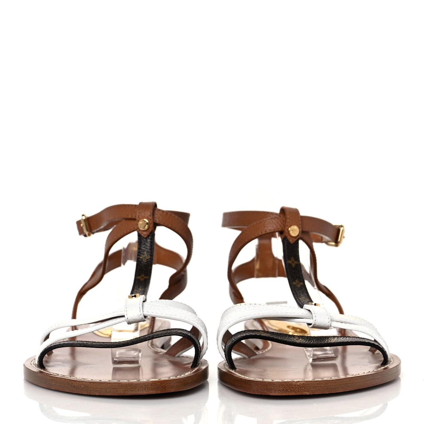 Monogram Explorer Flat Sandals 41 Cognac Brown
