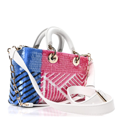 Christian Dior Canvas Sequin Beaded Embroidered Butterfly Lady D-Joy Pink Multicolor 3 of 9