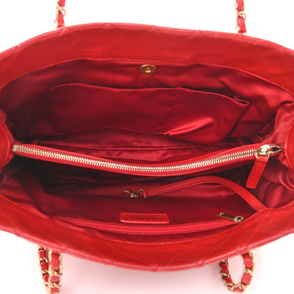 Chanel Calfskin Quilted Shopping Tote Red 4 of 9
