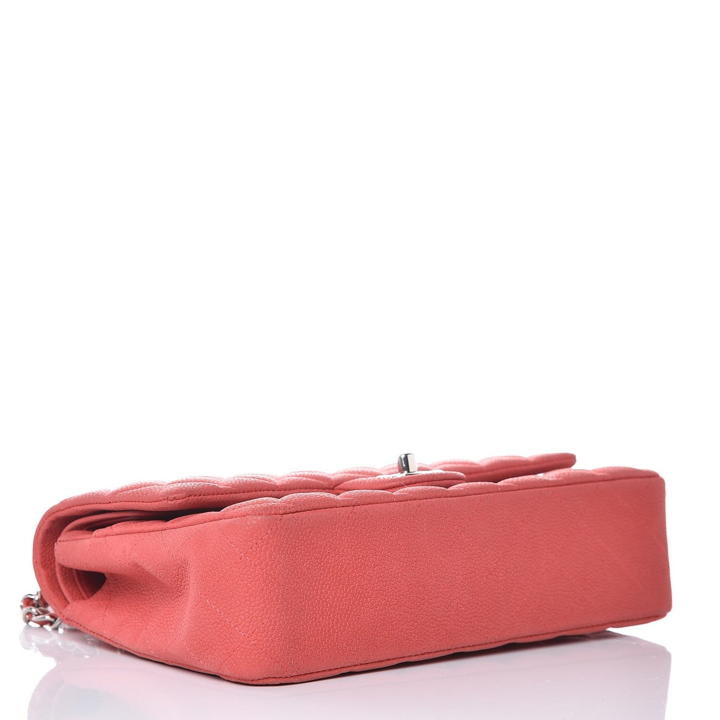 Iridescent Caviar Quilted Medium Double Flap Dark Pink