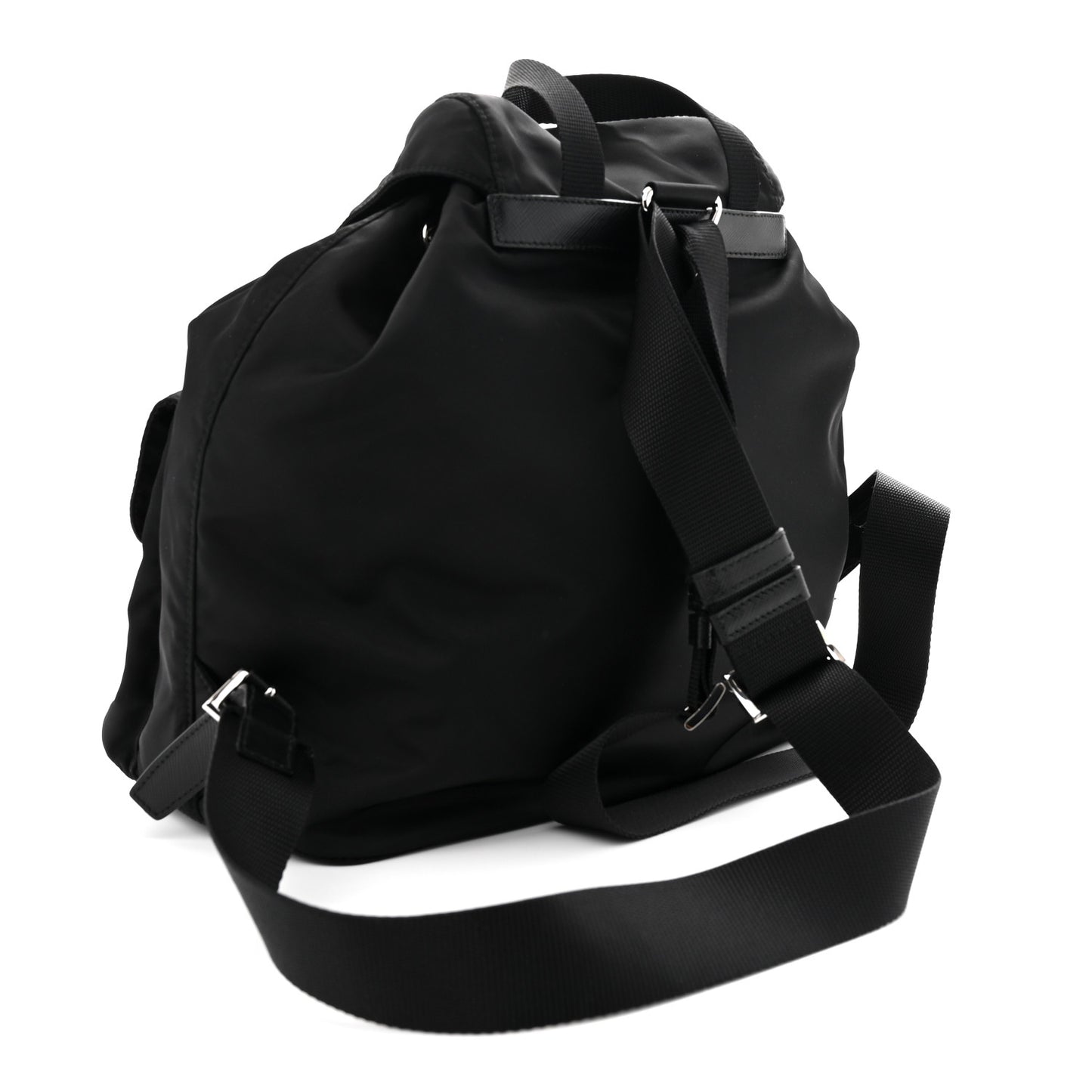 Tessuto Nylon Saffiano Medium Backpack Black