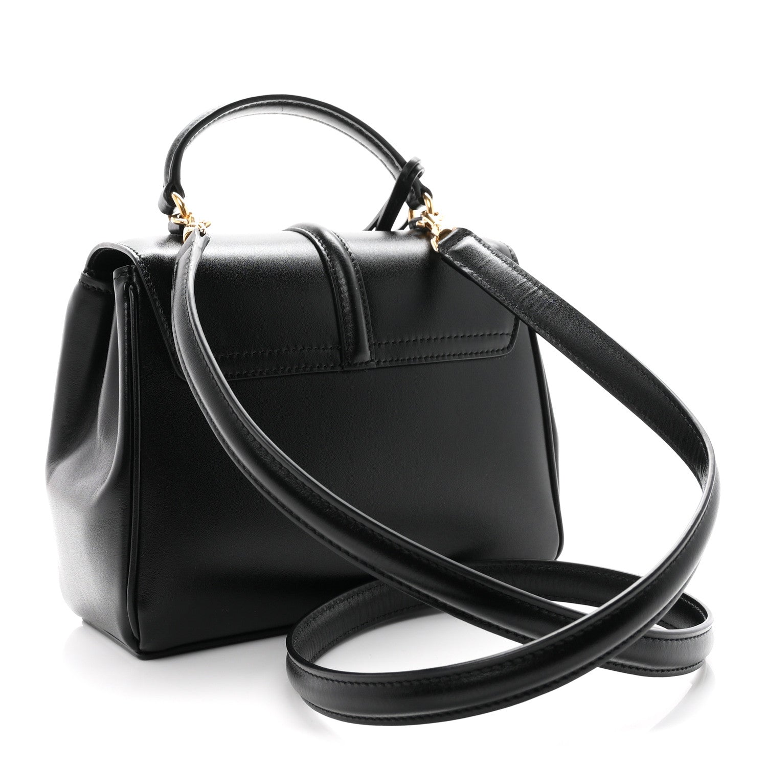 Celine Satinated Calfskin Mini 16 Top Handle Bag Black 3 of 13