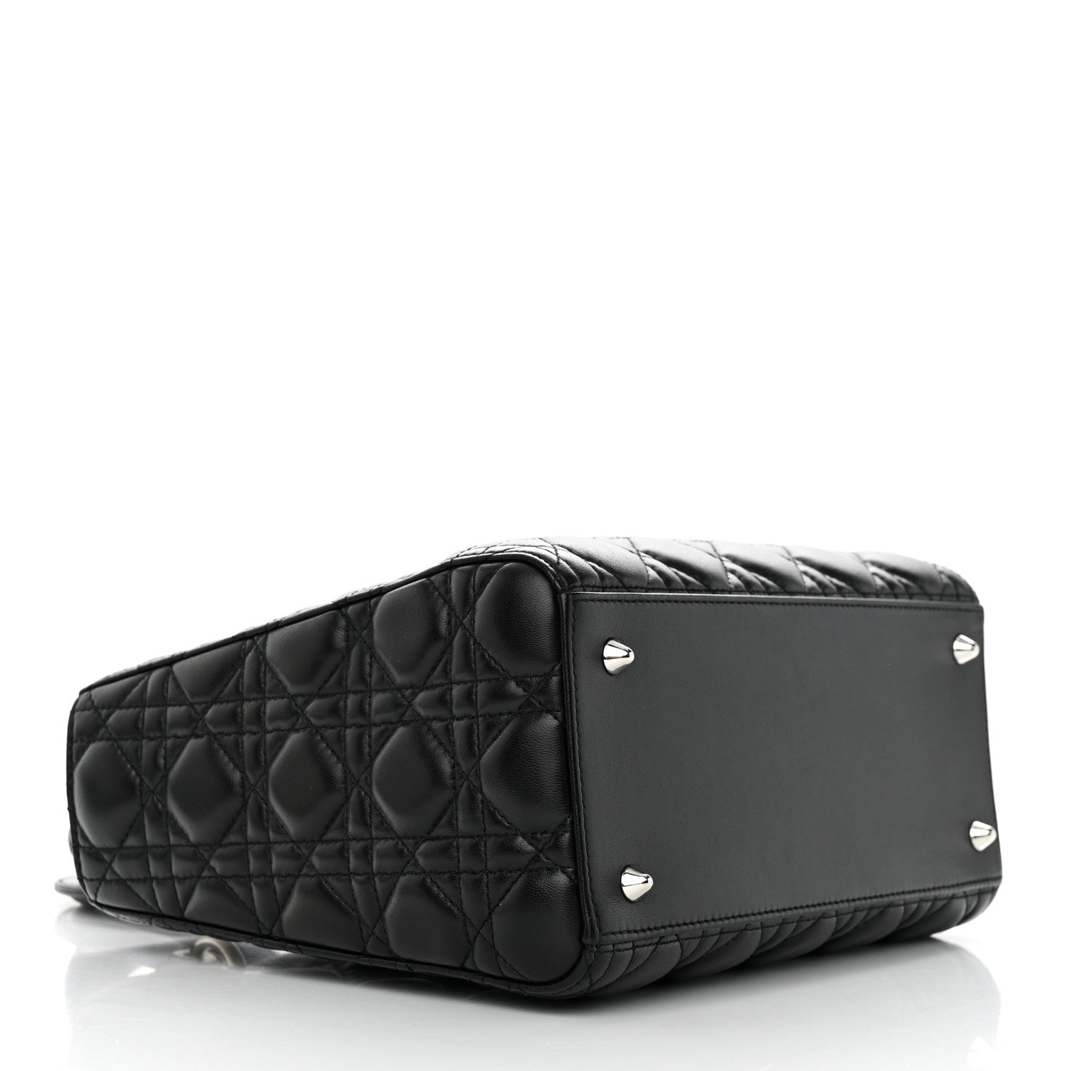 Christian Dior Lambskin Cannage Medium Lady Dior Black 4 of 12