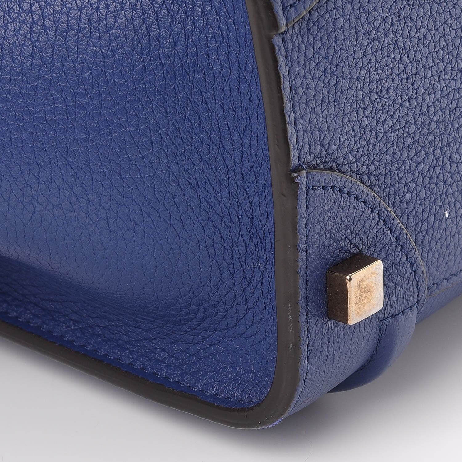 Celine Drummed Calfskin Micro Luggage Indigo 12 of 14