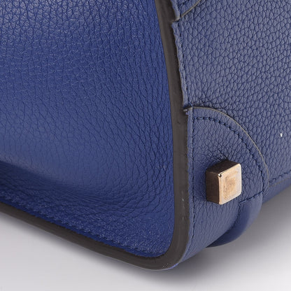 Celine Drummed Calfskin Micro Luggage Indigo 12 of 14