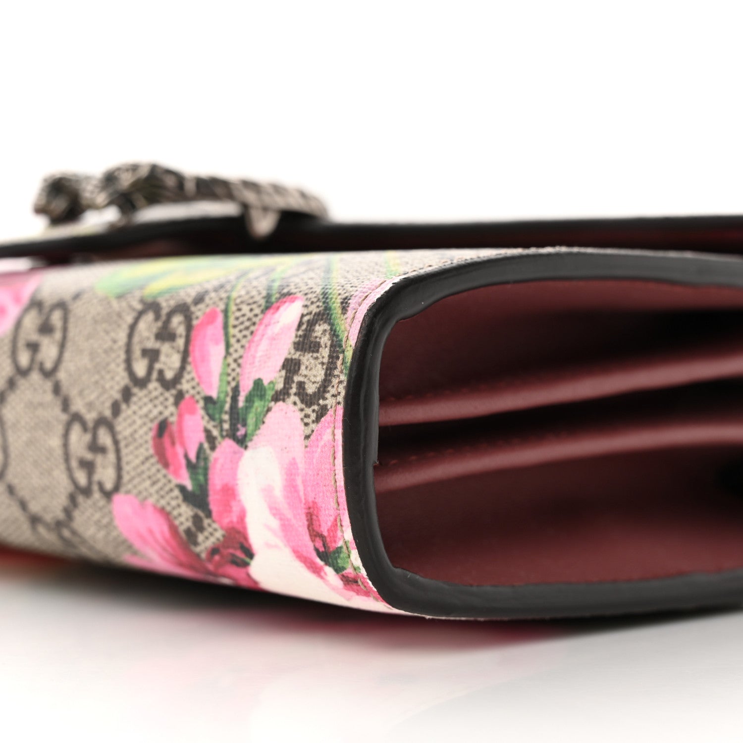 Gucci GG Supreme Monogram Blooms Mini Dionysus Chain Wallet Beige Multicolor Dry Rose 10 of 11