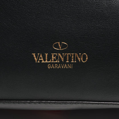 Valentino Garavani Leather Rockstud Dome Satchel Navy 9 of 9