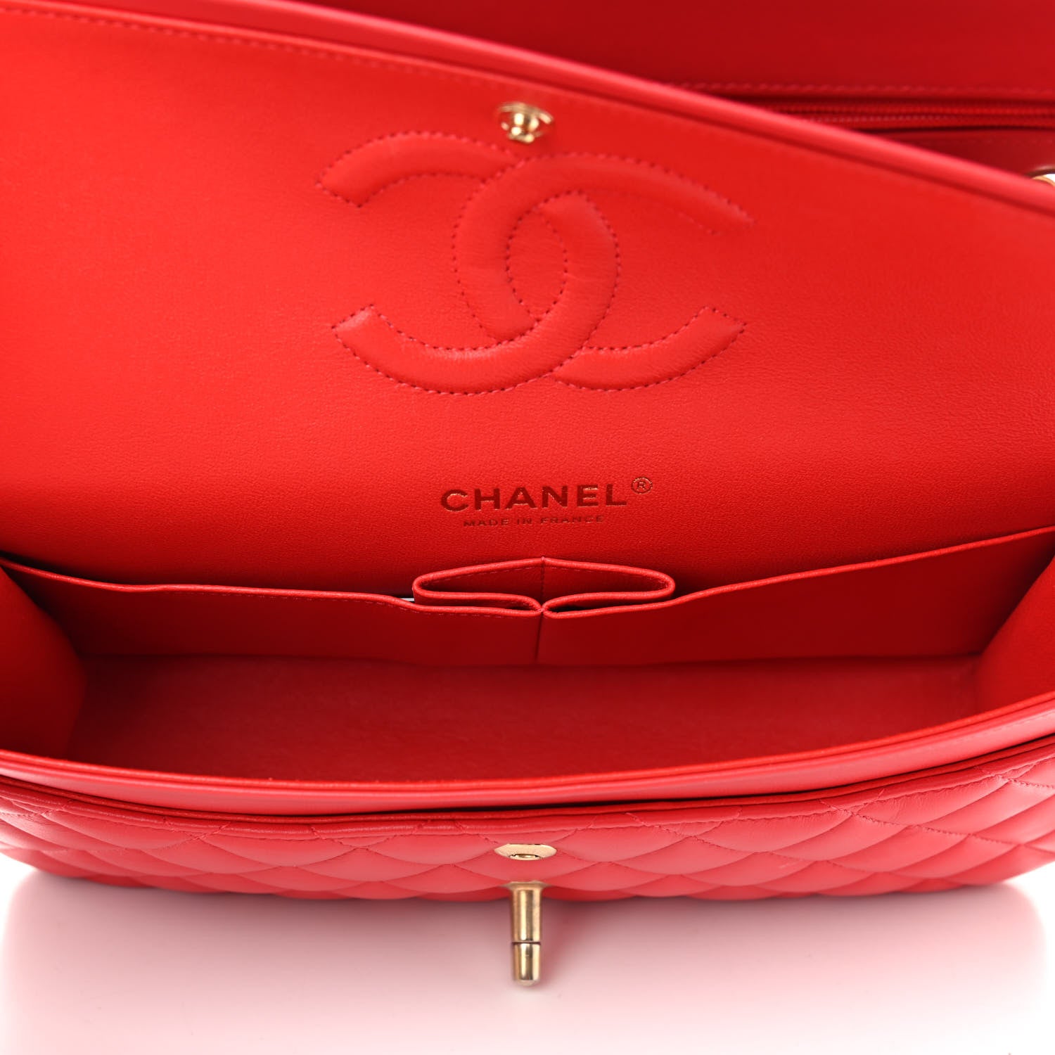 Chanel Lambskin Quilted Medium Double Flap Red 5 of 10