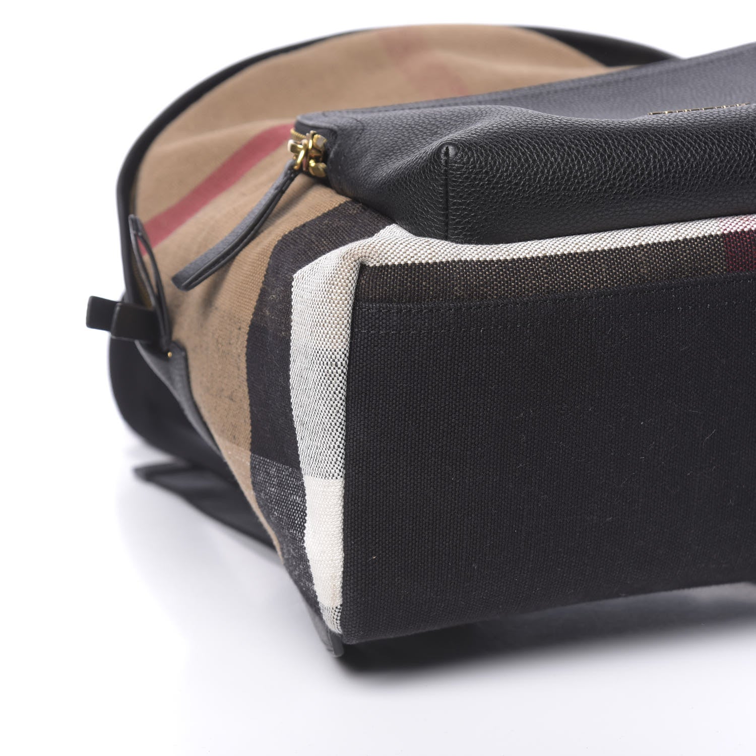 Burberry Mega Check Calfskin Abbeydale Simple Backpack Black Camel 9 of 10