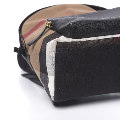 Burberry Mega Check Calfskin Abbeydale Simple Backpack Black Camel 9 of 10