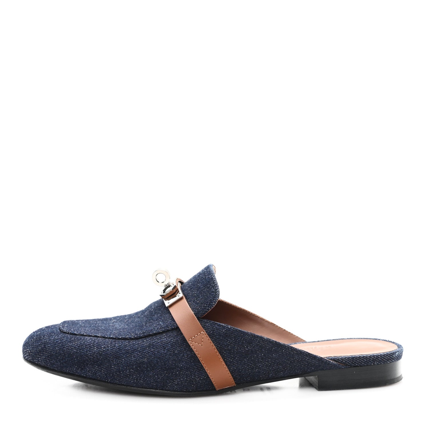 Hermes Calfskin Denim Oz Mules 37 Bleu Brut Gold 1 of 9