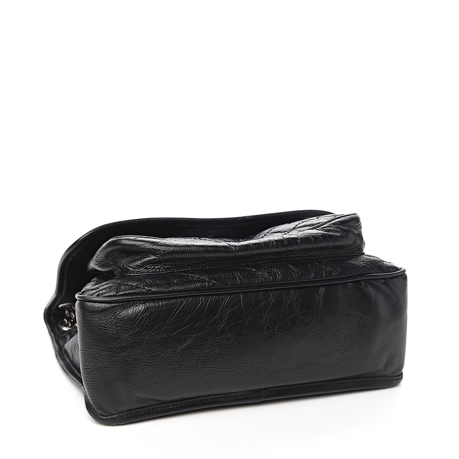 Saint Laurent Crinkled Calfskin Matelasse Monogram Medium Niki Chain Satchel Black 3 of 10