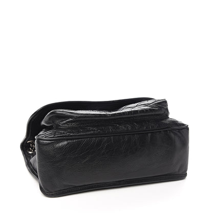 Saint Laurent Crinkled Calfskin Matelasse Monogram Medium Niki Chain Satchel Black 3 of 10