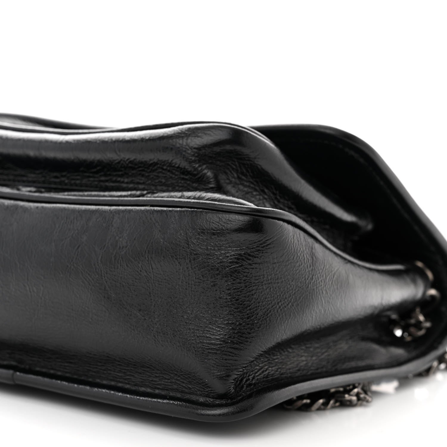 Saint Laurent Crinkled Calfskin Matelasse Monogram Baby Niki Chain Satchel Black 11 of 11
