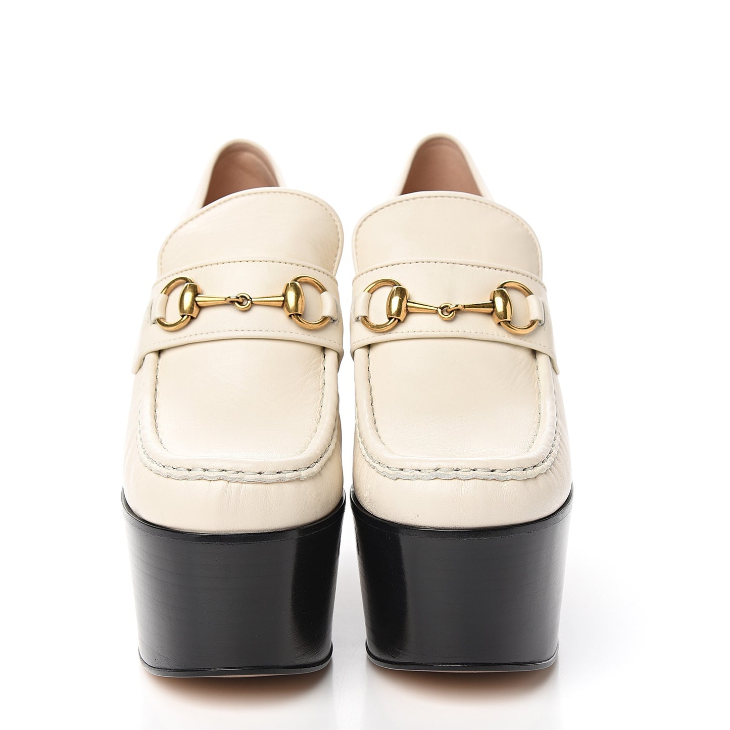 Malaga Kid Pearl Studded Vegas Platform Loafers 38.5 Mystic White