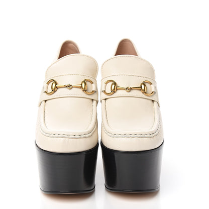 Gucci Malaga Kid Pearl Studded Vegas Platform Loafers 38.5 Mystic White 2 of 10