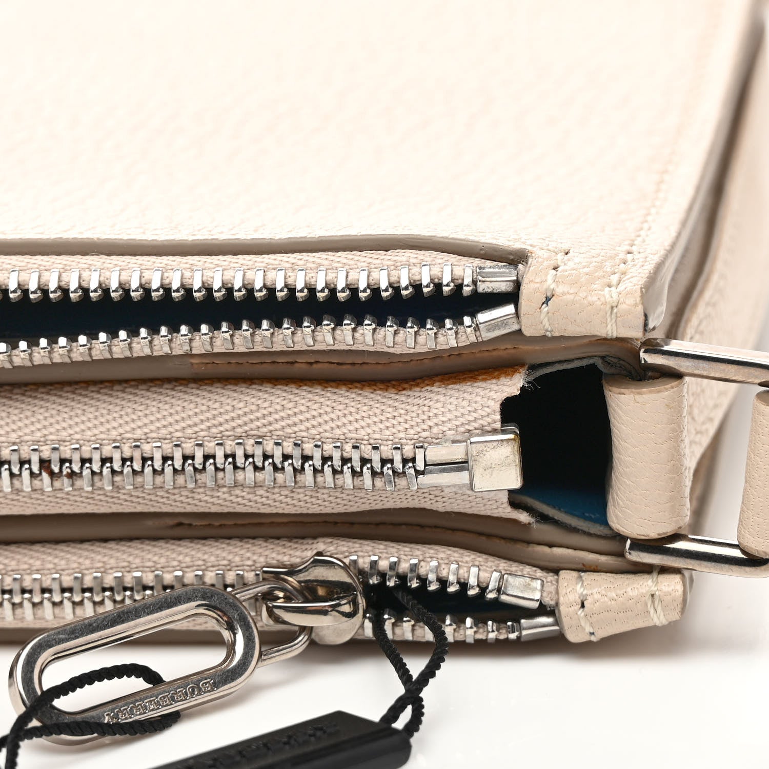 Burberry Grainy Goatskin Penhurst D-Ring Triple Zip Crossbody Bag Beige 13 of 13