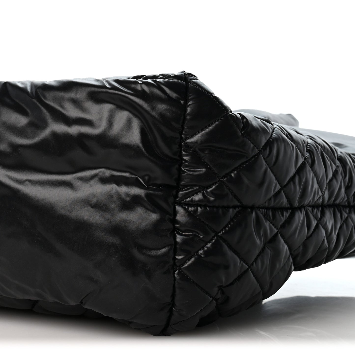 Nylon Quilted Large Coco Cocoon Tote Black