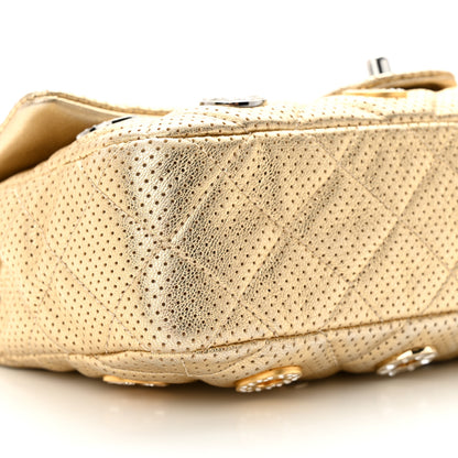 Chanel Perforated Metallic Lambskin Jumbo CC Medals Flap Gold 9 of 10