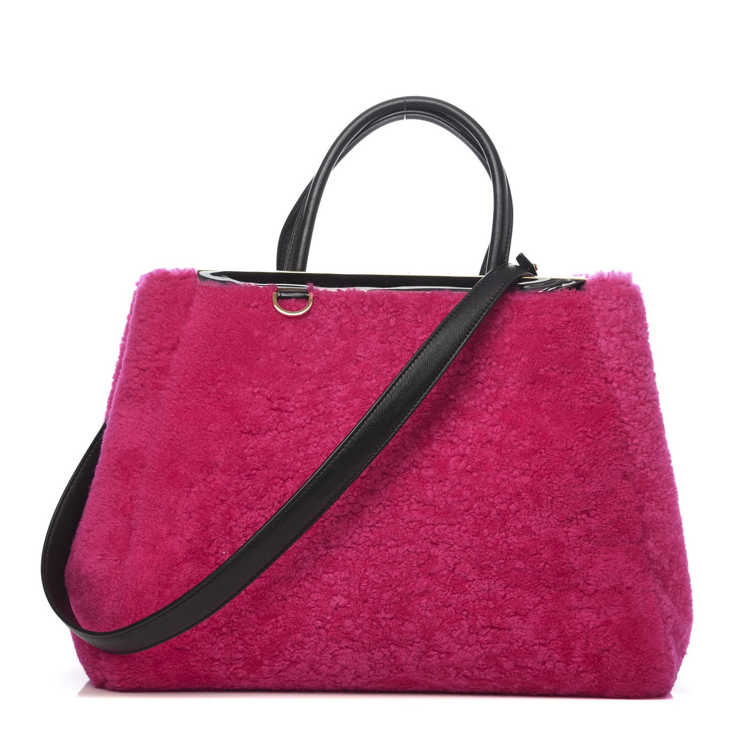 Shearling Nappa Regular 2Jours Shopper Tote Fuxia Black
