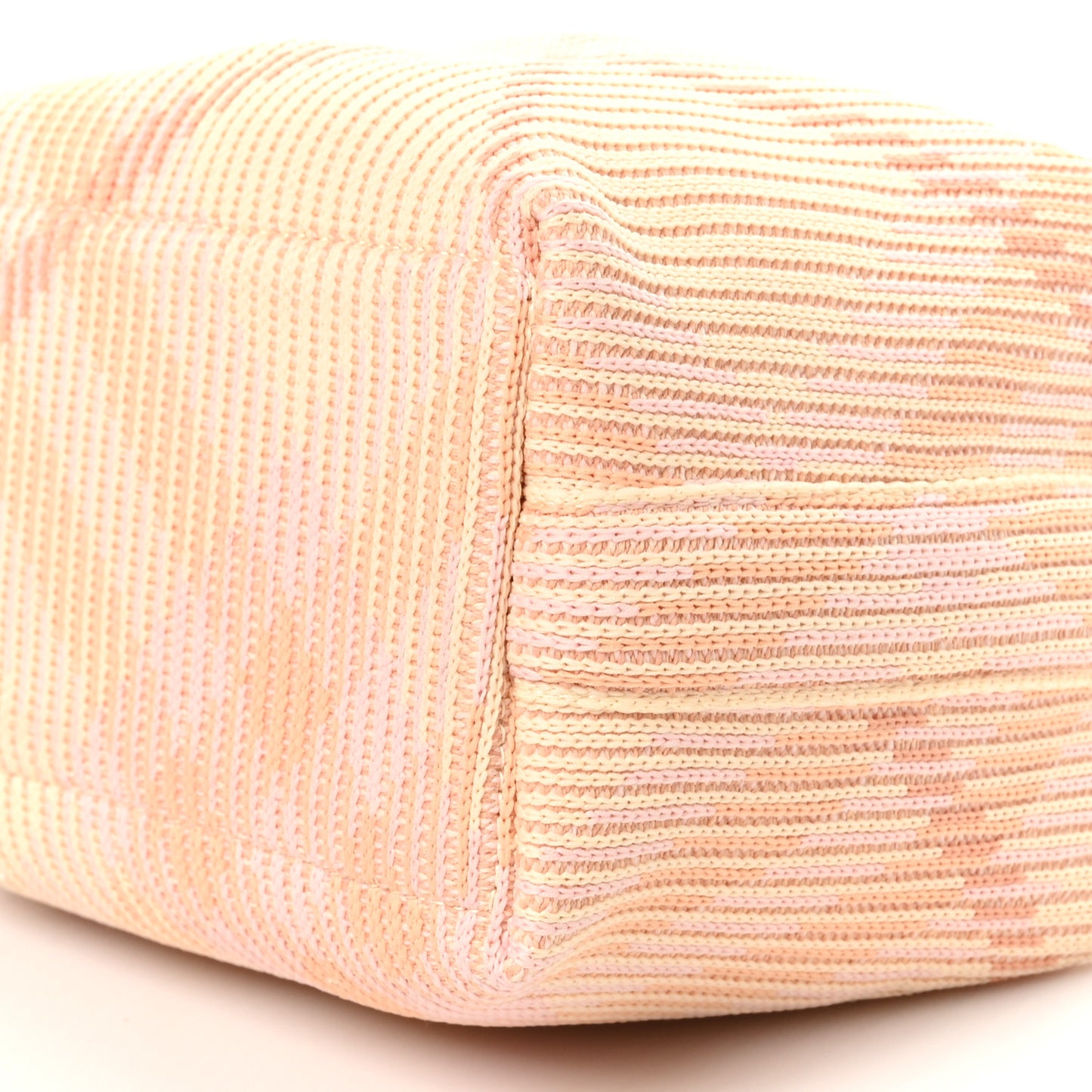Canvas Knitted Check Mini Peg Duffle Bag Sherbert