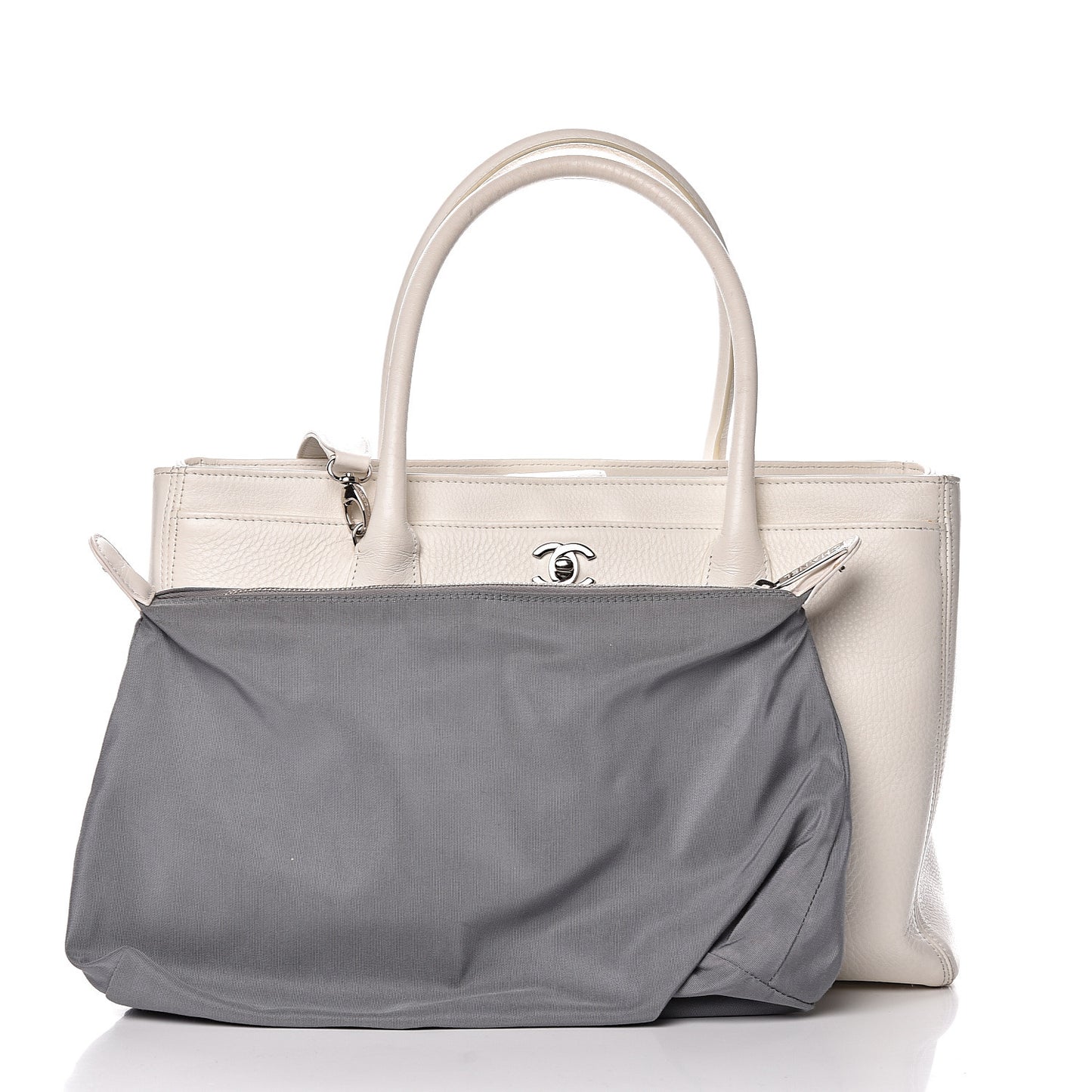 Calfskin Cerf Executive Shopper Tote White