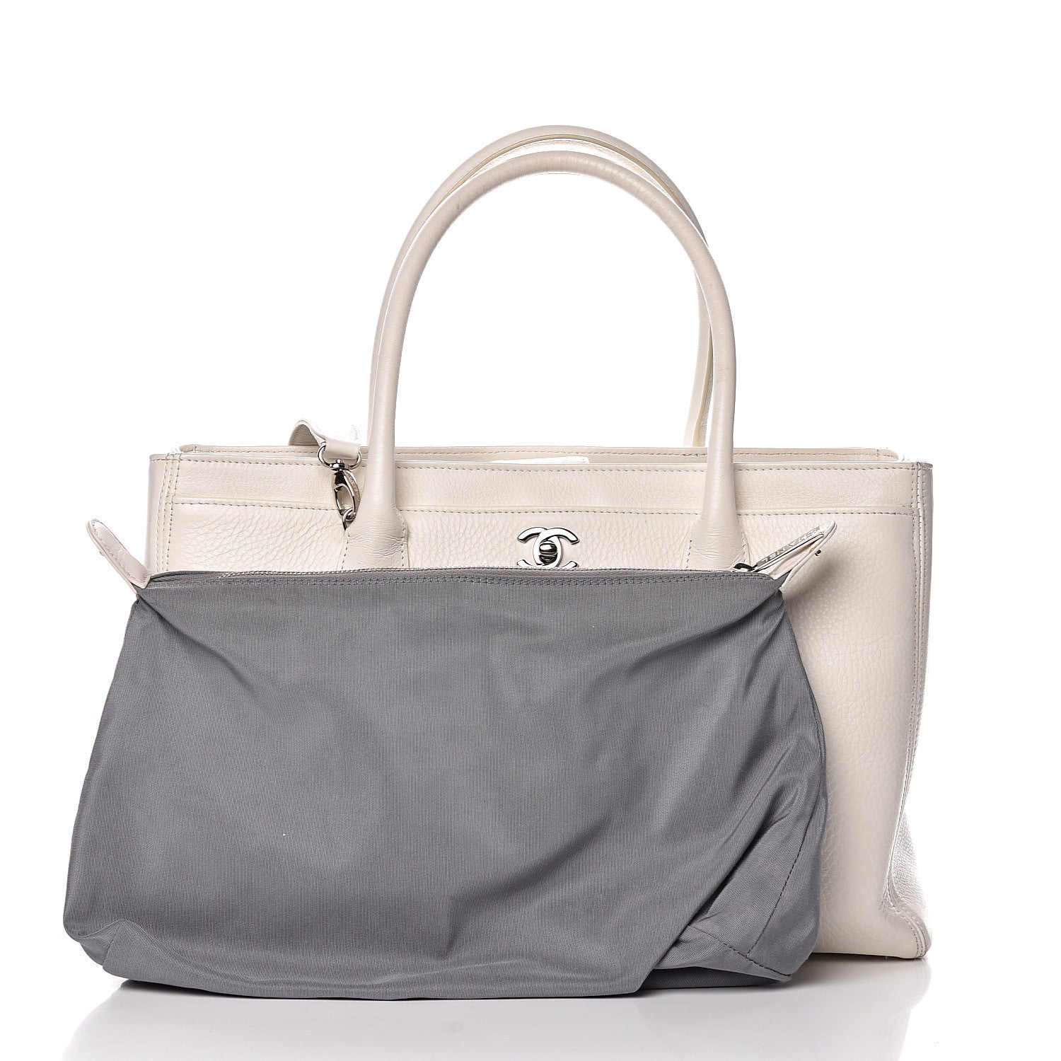 Chanel Calfskin Cerf Executive Shopper Tote White 3 of 18