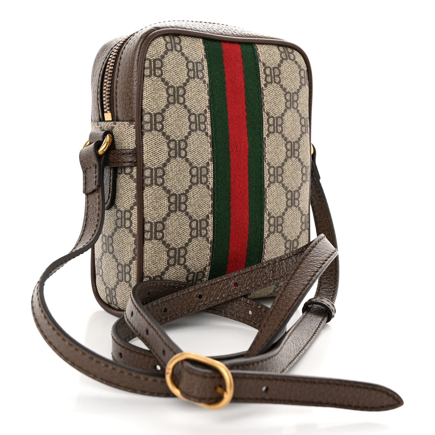 Gucci X BALENCIAGA BB Supreme Monogram Web Mini Ophidia Messenger Beige New Acero 3 of 10