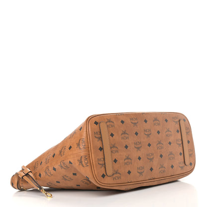 MCM Visetos Medium Liz Reversible Shopper Tote Cognac 7 of 14