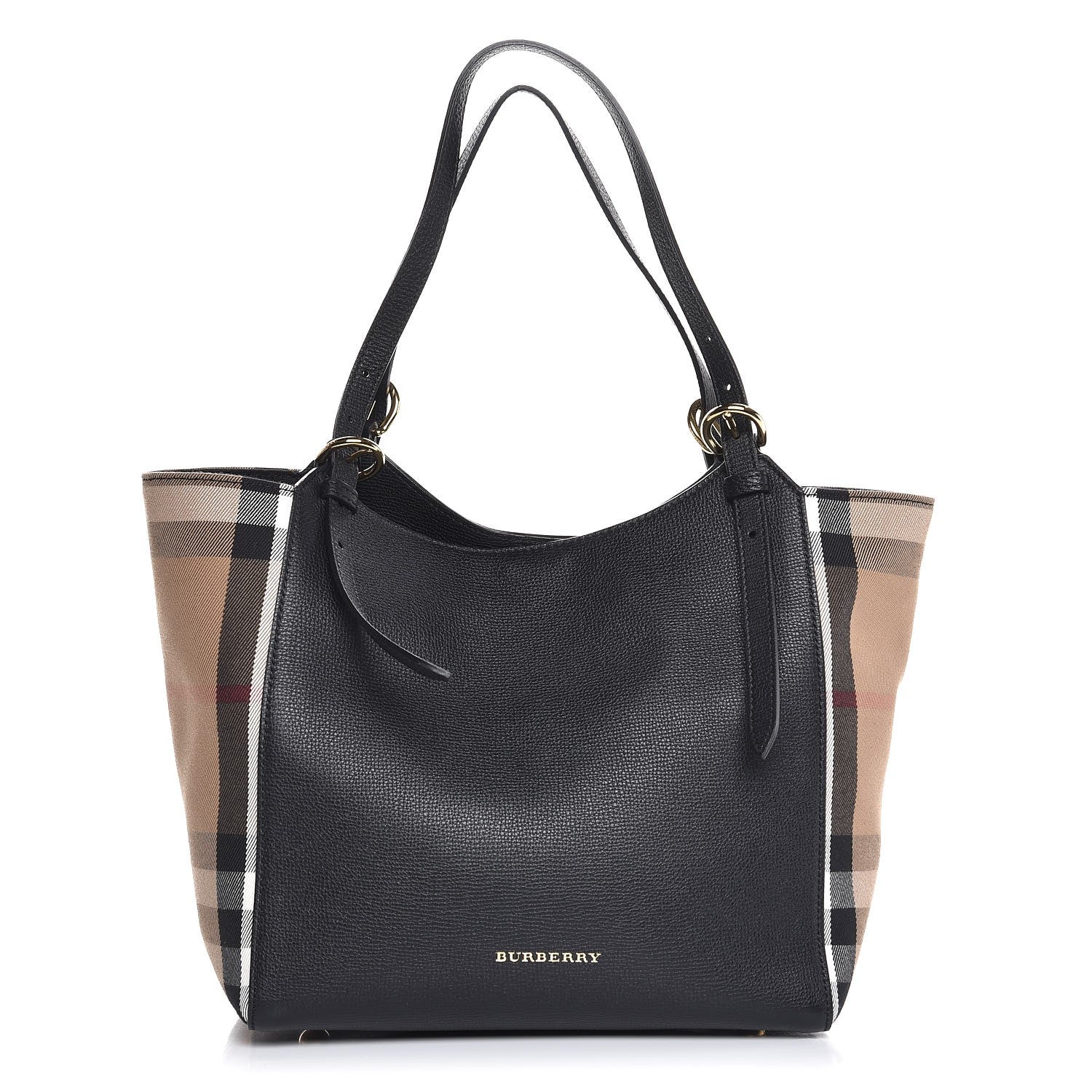 Burberry Grainy Calfskin House Check Small Canterbury Black 1 of 9