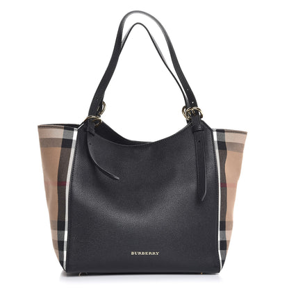 Burberry Grainy Calfskin House Check Small Canterbury Black 1 of 9