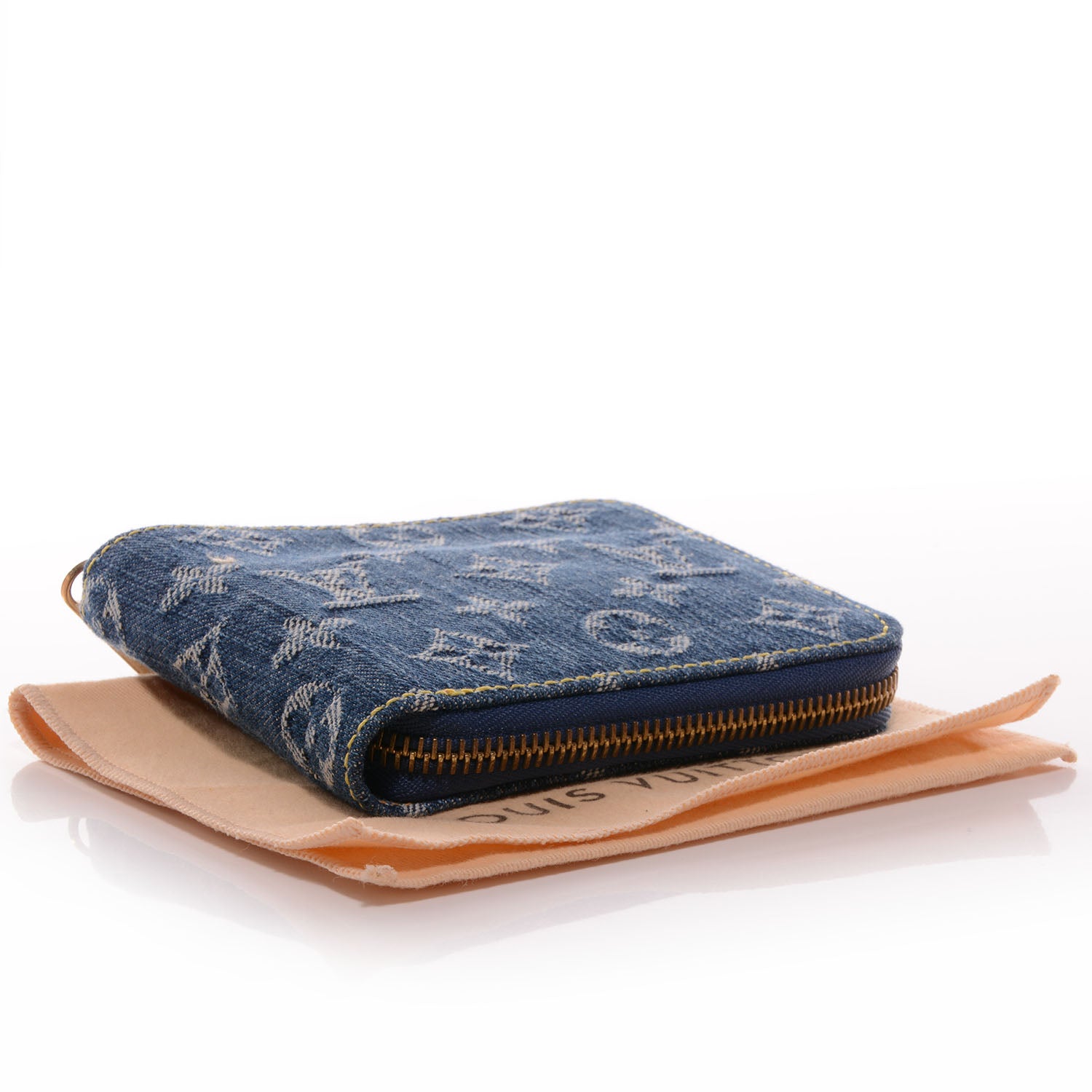 Louis Vuitton Denim Zip Compact Wallet Blue 4 of 7