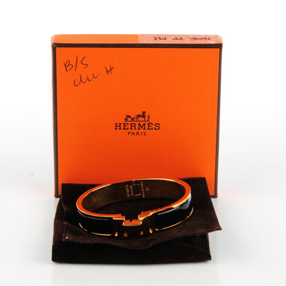 Hermes Enamel Narrow Clic Clac H Bracelet PM Black 5 of 5