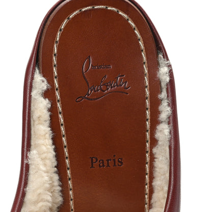 Christian Louboutin Calfskin Shearling Joan 130 Platform Mules 40.5 Burgundy 7 of 7