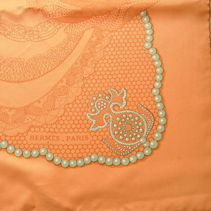 Hermes Silk Doigts de Fee Scarf 90 Orange 4 of 7