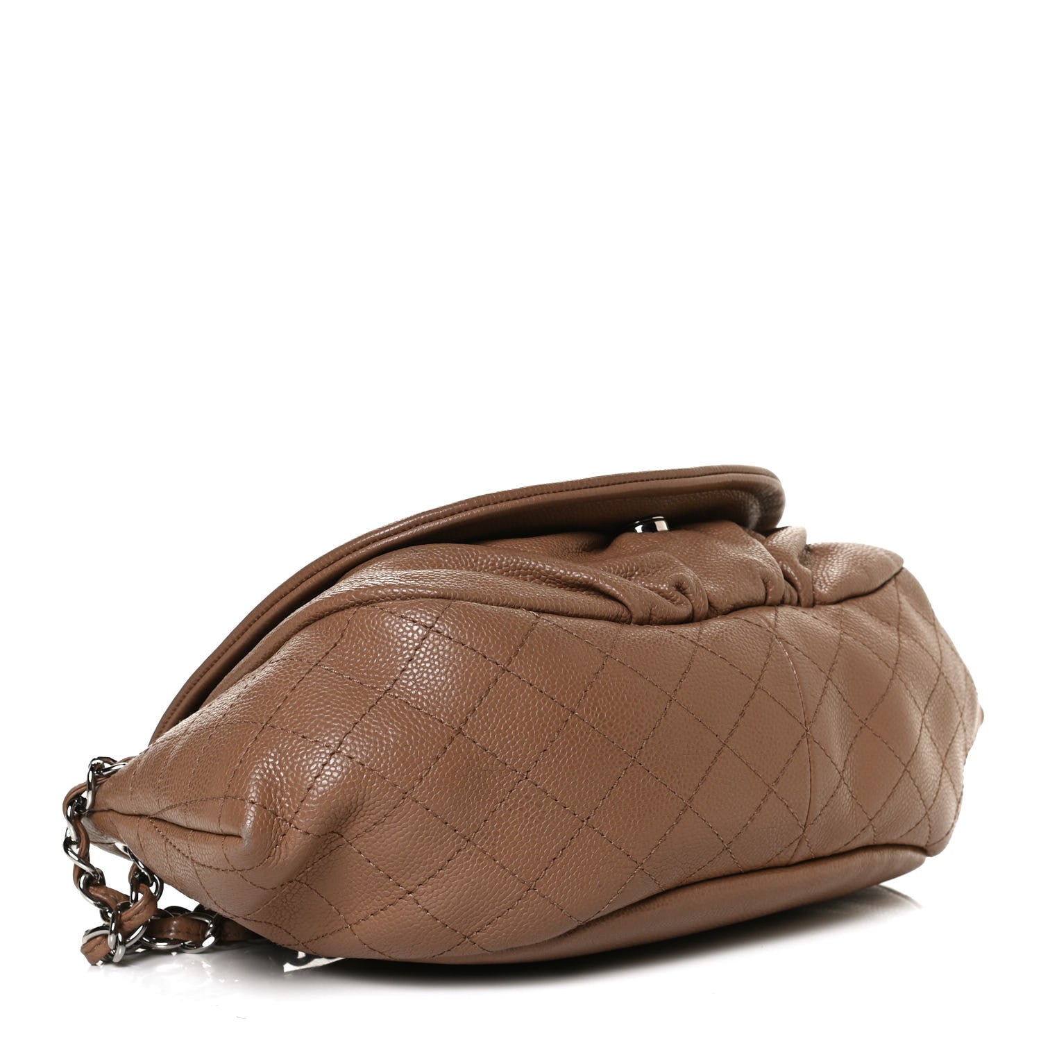 Chanel Caviar Large Half Moon Flap Dark Beige 5 of 14