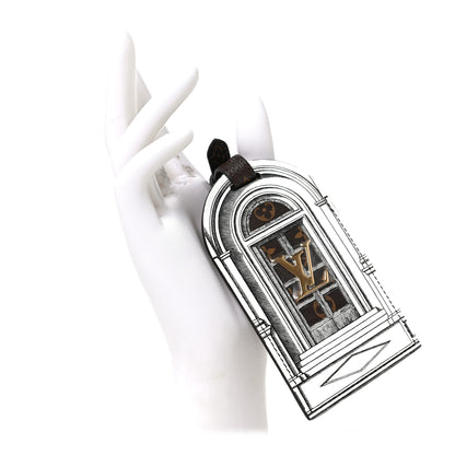 Louis Vuitton X FORNASETTI Calfskin Architettura Luggage Tag Bag Charm Key Holder Black White 2 of 5