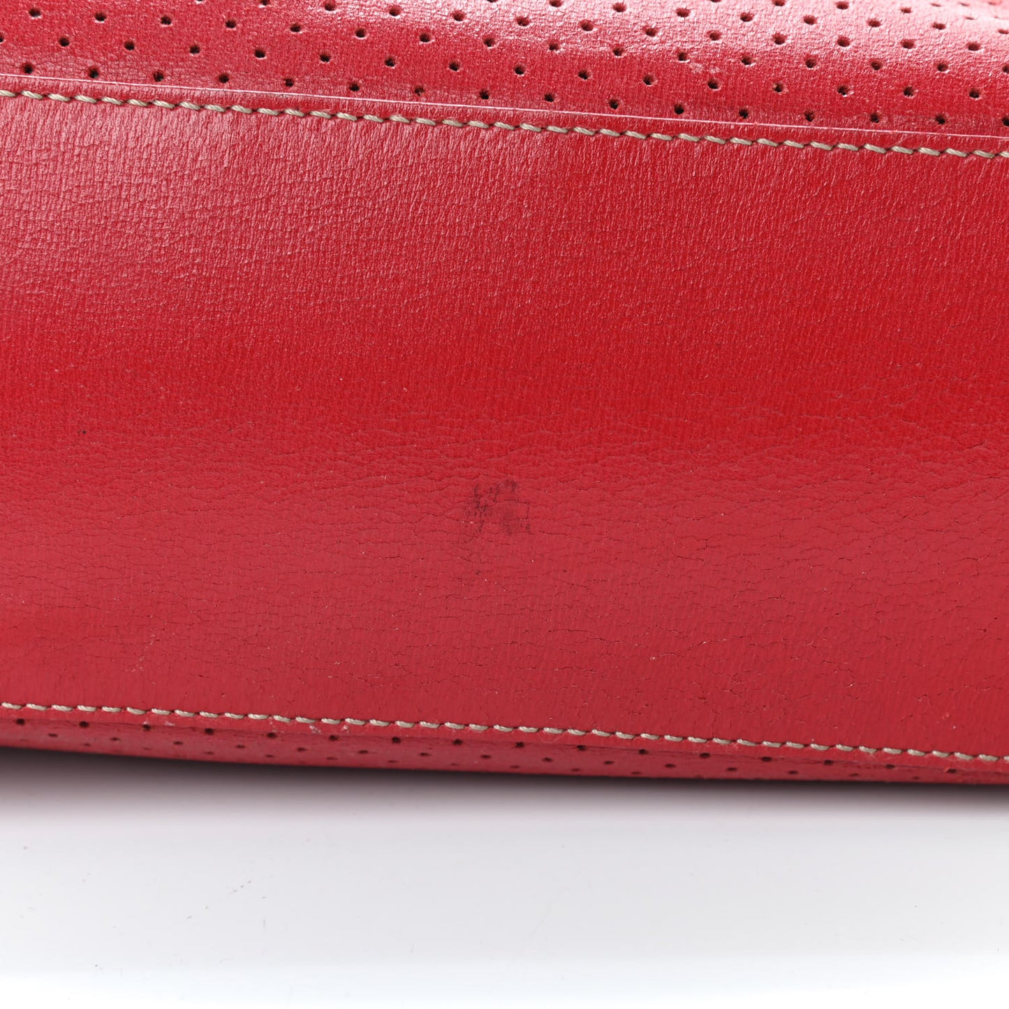 Vitello Drive Perforated Perforated Tote Fuoco