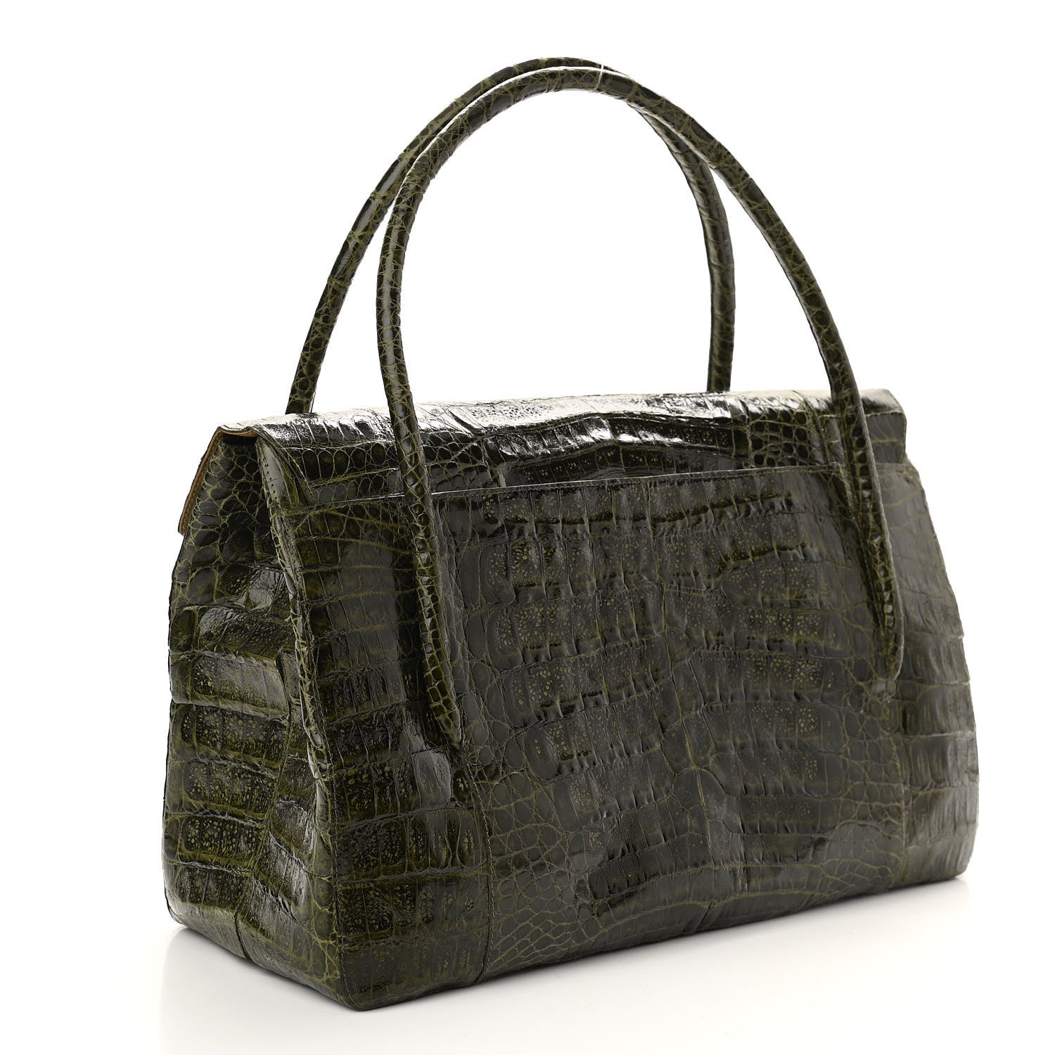 Nancy Gonzalez Crocodile Double Handle Satchel Green 2 of 12