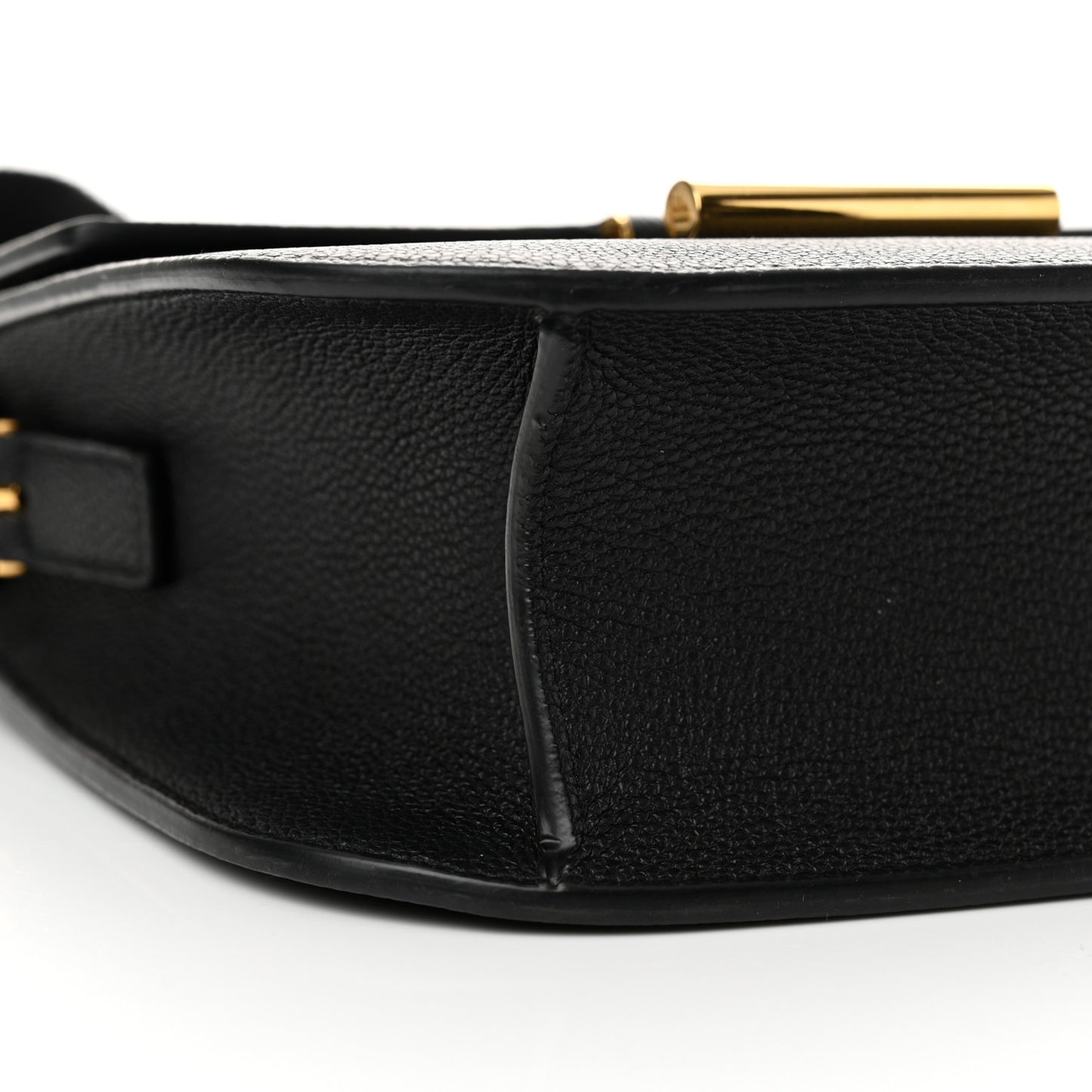 Grained Calfskin Mini T Clasp Tara Crossbody Bag Black