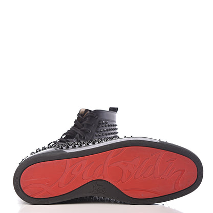 Christian Louboutin Calfskin Mens Louis Spikes Flat Sneakers 45 Black 10 of 11