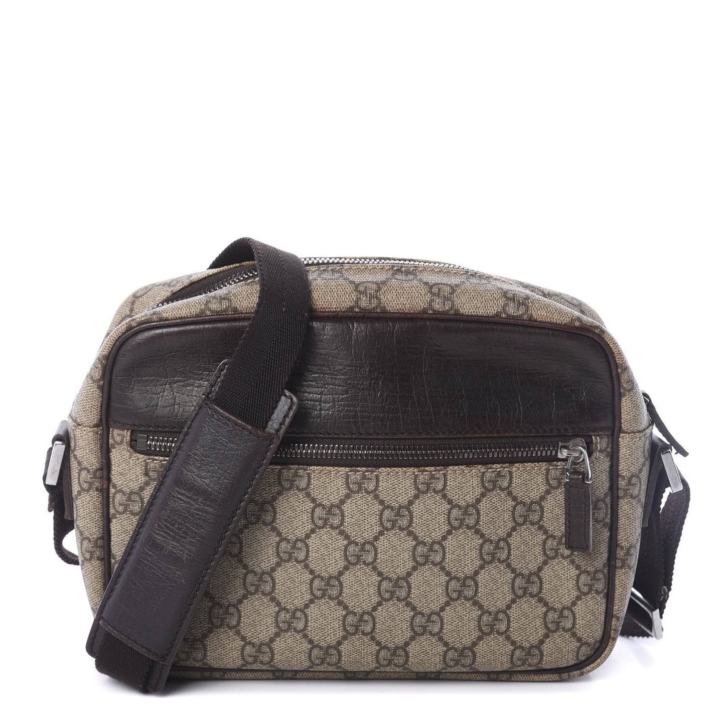 GG Plus Monogram Shoulder Bag Dark Brown