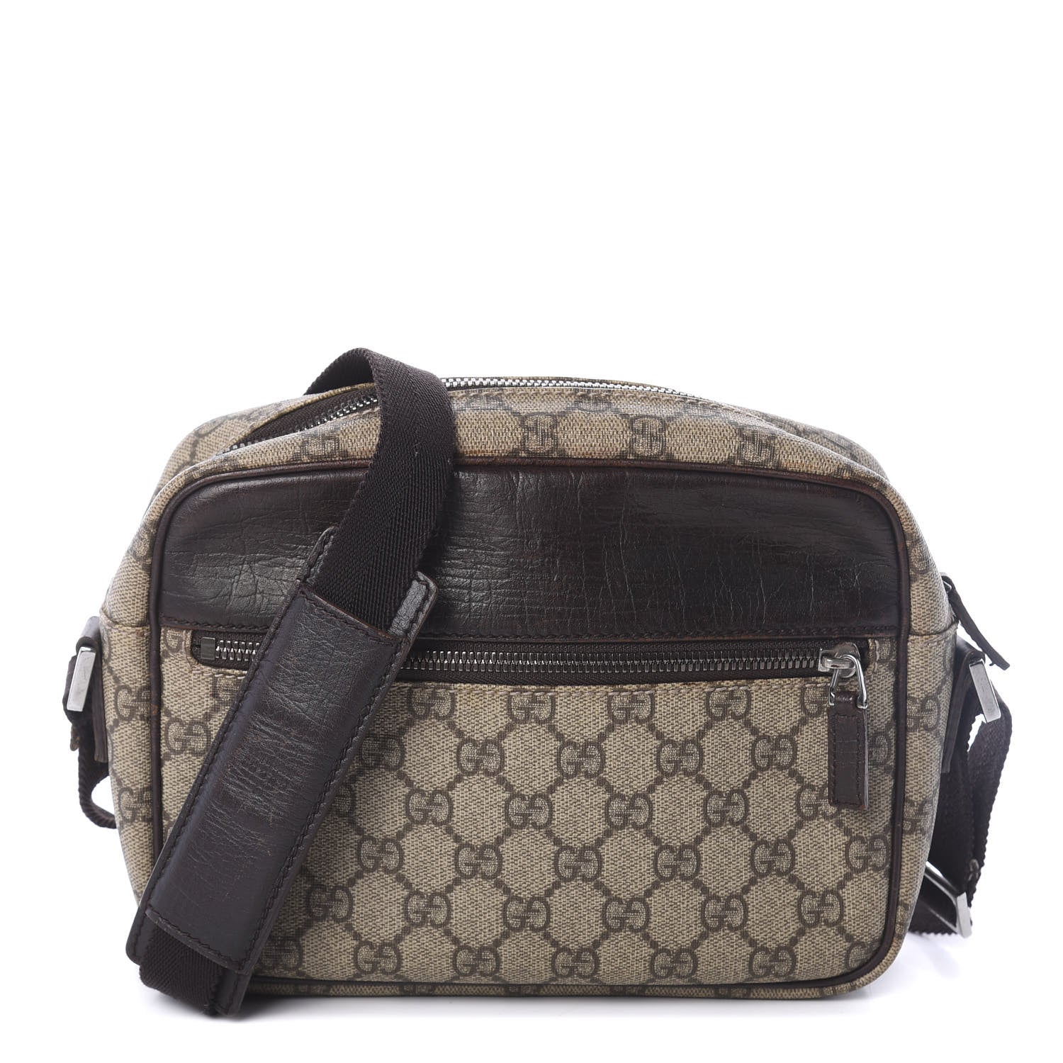 Gucci GG Plus Monogram Shoulder Bag Dark Brown 1 of 9