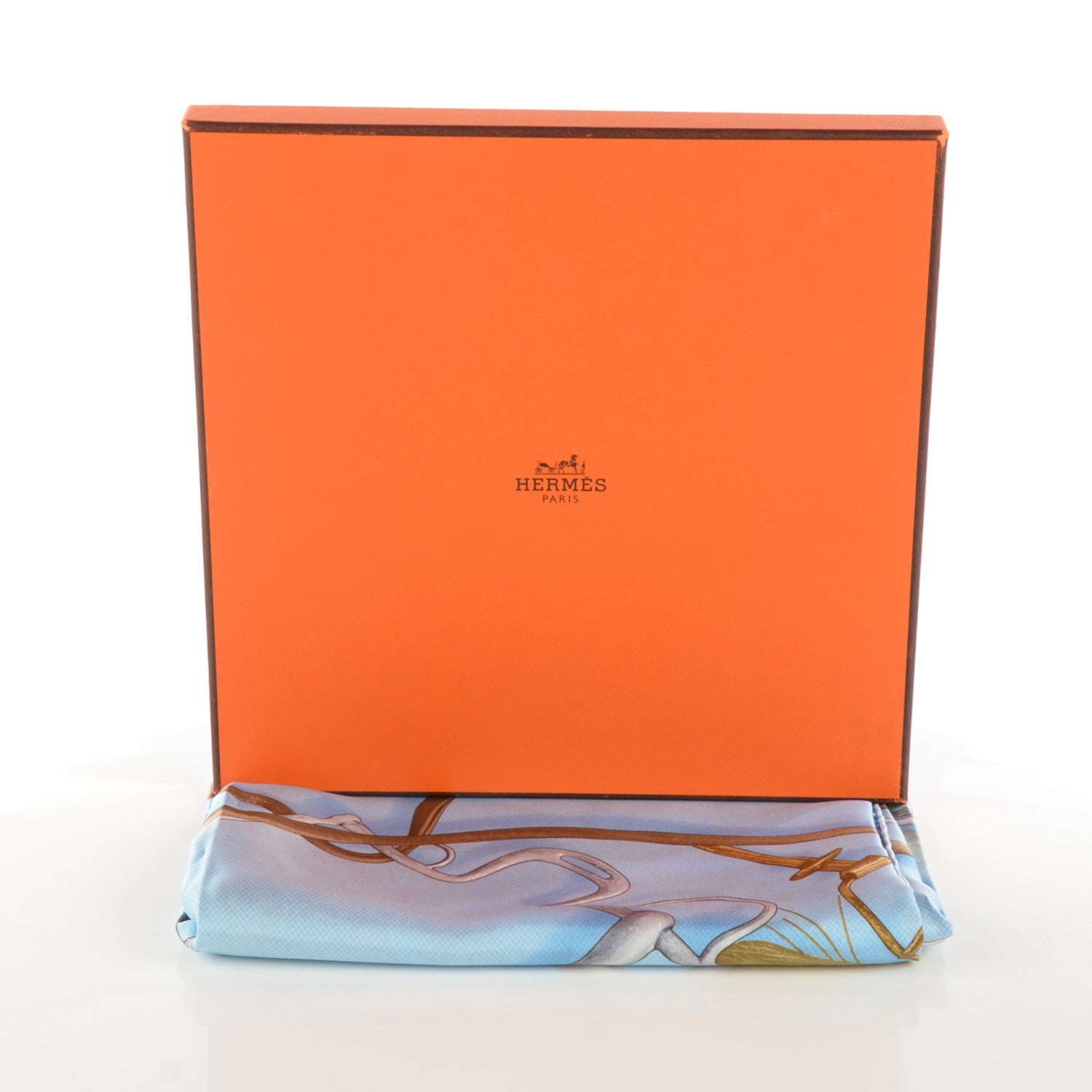Hermes Silk Projets Carres Scarf 90 Bleu Ciel 14 of 14